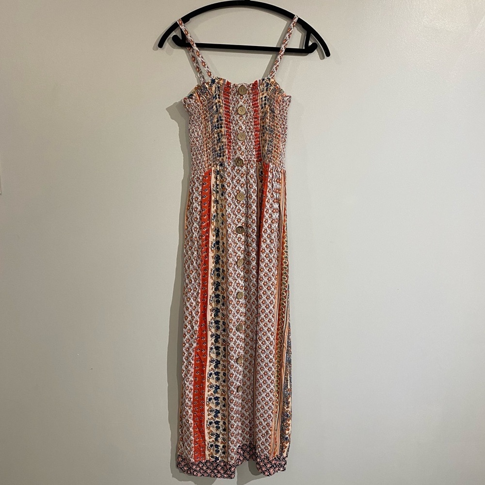 Angie maxi dress boho smocked bodice 100% Rayon